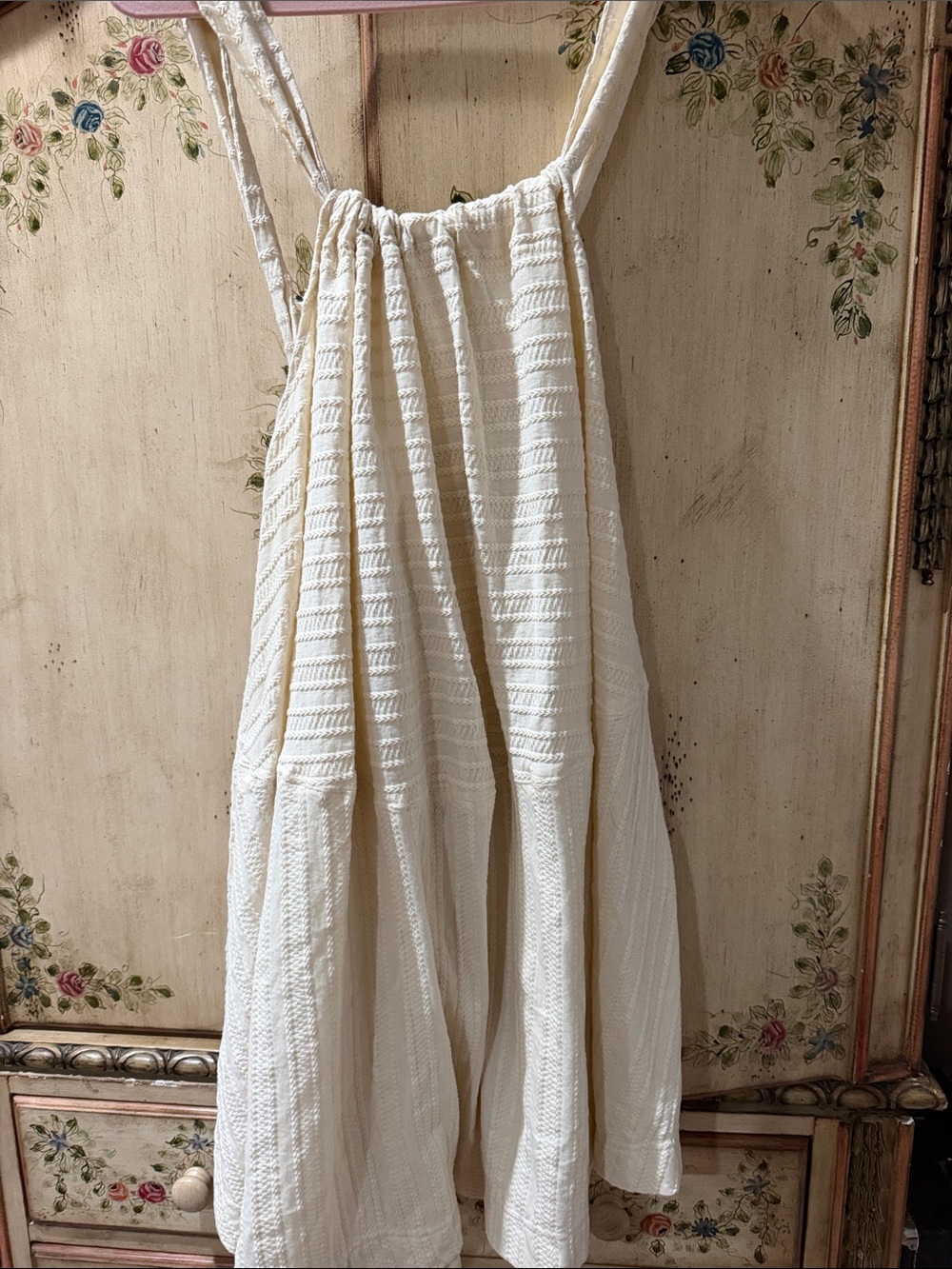 Free People Cream Textured Sundress